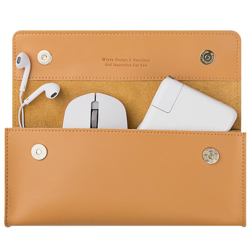 数据线收纳包适用于苹果电源包MacBook移动充电器笔记本华为联想真皮大容量数码U盘鼠标13兰里斯卡电脑配件袋