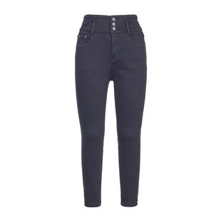 婉甸2025年冬季新品硬核黑丹宁小脚裤修身牛仔长裤女1244X11SX5