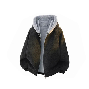 罗宾汉/ROBINHOOD【800克重磅绒毛】美式座山雕夹克保暖连帽外套