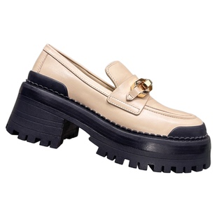 STELLALUNA露娜圆头厚底增高乐福鞋英伦德比鞋时尚小皮鞋SL322135