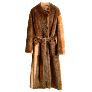 FRASANNO羊皮毛一体女外套西班牙进口拉贡皮草长款大衣显瘦年轻款