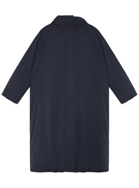 半圆女装[运动]2025冬长款两面穿宽松H型保暖实用连帽羽绒服女
