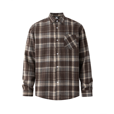 MRCYC复古风格子长袖衬衫男