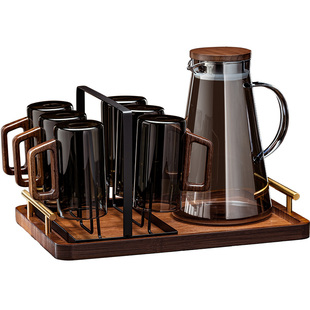 耐高温玻璃杯套装家用轻奢高级感泡绿茶杯冷水壶客厅待客喝水杯子