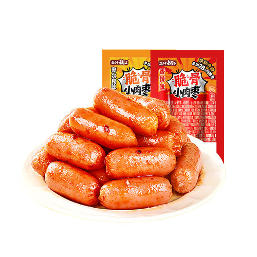 盐津铺子脆骨小香肠鸡肉肠烤肠小肉枣肉类火腿肠休闲零食小吃年货