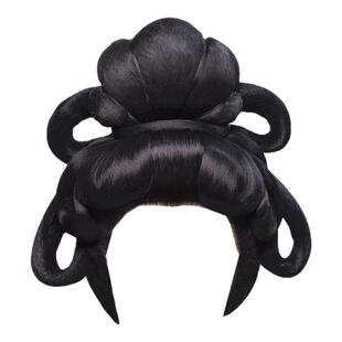 唐朝贵妃汉服假发全发丝抱面唐风诃子裙发髻古装手工直接佩戴造型