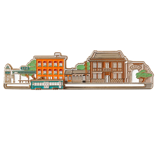 趣浪商店 大连东关街复古老式201滑动电车金属夜光冰箱贴