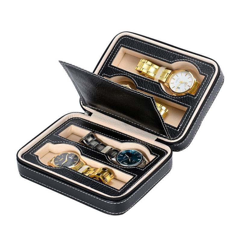 厂家直供现货皮质拉链手表收纳盒收纳包首饰包礼品手表手表