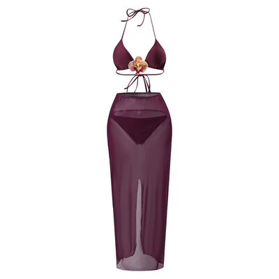 绝美显白辣妹温泉比基尼长裙泳衣