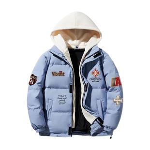 查尔斯桃心85鸭绒羽绒服男女冬季新款防寒假两件连帽潮牌情侣外套