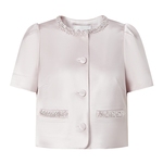 商场同款 摩萨克2025夏新款光泽感醋酸缎面优雅小香风短外套女