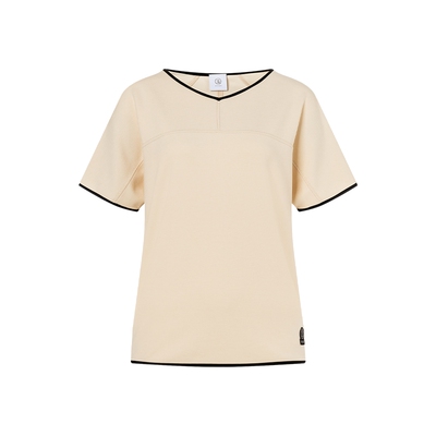 BOGNER博格纳 春夏女士经典V领插肩设计撞色饰边宽松舒适短袖T恤