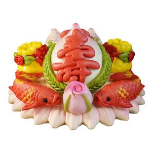 盖盖有口福非遗传承胶东花饽饽中式寿宴寿桃馒头生日过寿面食花馍