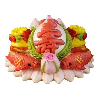 盖盖有口福非遗传承胶东花饽饽中式寿宴寿桃馒头生日过寿面食花馍