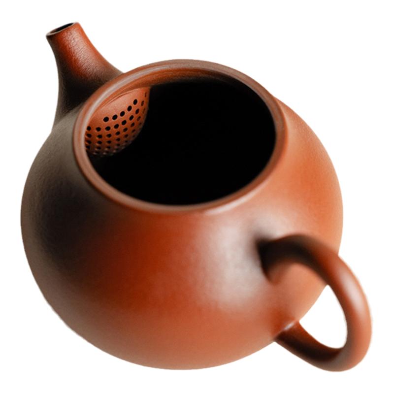 紫砂朱泥小茄瓜壺陶瓷茶具功夫泡茶壺家用過濾單個茶壺禪意泡茶器