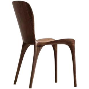 实木餐椅北美黑胡桃木尤里卡椅曲面全榫卯休闲北欧原木家用靠背椅