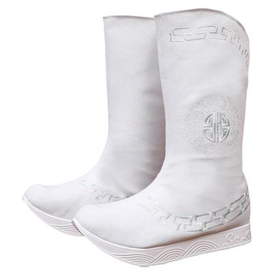 厚底汉服靴子男配飞鱼服刺绣古装