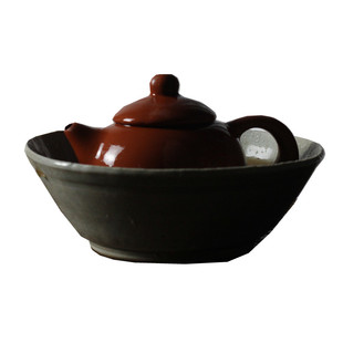 老物件粗陶民国壶承老碗景德镇手工养壶垫古朴陶瓷功夫老茶具壶托