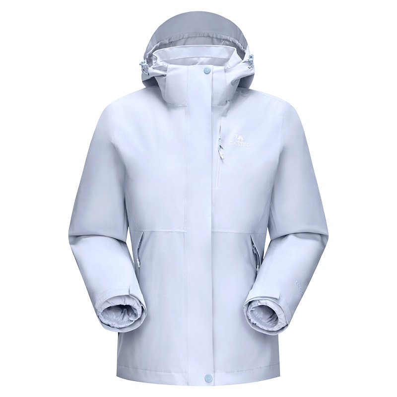 【羽绒】骆驼月光蓝冲锋衣女款三合一羽绒服内胆加厚滑雪服外套男