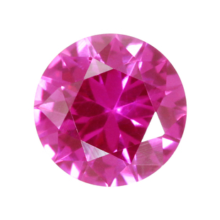 圆形玫红3#红刚玉戒面裸石尖底 3号人造合成红宝石戒面0.8~2.75mm