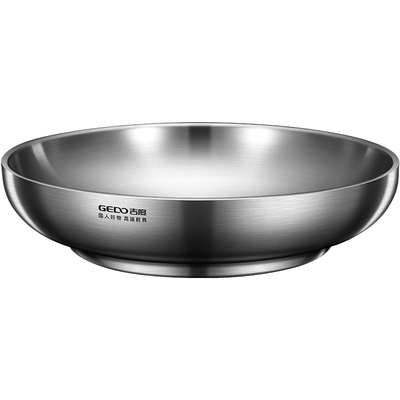 【双层304防烫】不锈钢盘子深盘