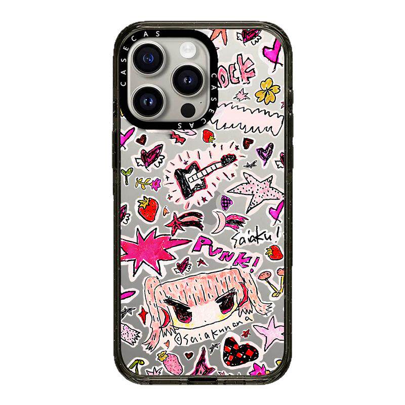CASETiFiY摇滚涂鸦吉他粉发女孩适用iPhone16Pro卡通苹果17promax手机壳15/14磁吸13防摔12华强北平替潮牌女