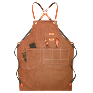 咖啡师奶茶店围裙牛仔定制logo理发店花艺师男女中餐厅同款工作服