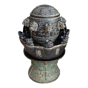 开业送礼大型假山循环流水喷泉摆件办公室招财鱼缸水景八方来财