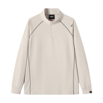 薛之谦dsp半拉链字母印花长袖T恤