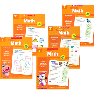 Scholastic Success With Math Grade 1-5 美国学乐成功系列数学全彩版 小学教辅1-5年级 5册 美国小学课程标准 英文原版进口
