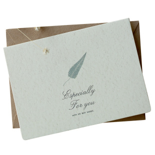 ins风简约文艺复古空白告白手绘植物风祝福卡生日情书带信封贺卡