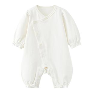 童泰婴儿连体衣春秋季新生儿衣服女宝宝蝴蝶哈衣爬服满月服和尚服