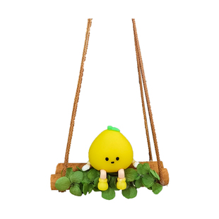 车载挂件2026新款可爱小柚子荡秋千汽车挂饰车载吊坠后视镜装饰品