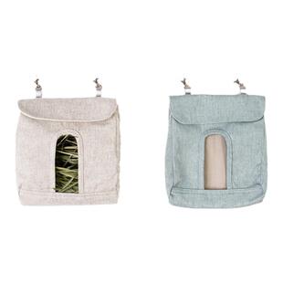 兔子草架荷兰猪龙猫喂食袋豚鼠防扒防浪费草袋食盆吃草神器大容量