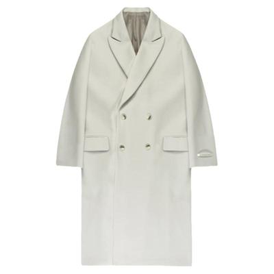 冬季加厚毛呢大衣男中长款双排扣