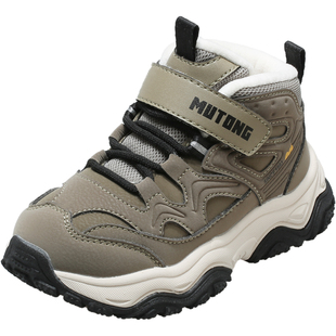 牧童儿童运动鞋冬季新款户外加绒加厚小童鞋男女童保暖二棉鞋轻便