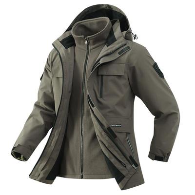 稻草人冲锋衣男士2025新款秋冬户外防风防水徒步登山服三合一外套