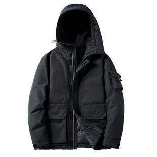 羽绒服男士2026年新款潮流帅气短款工装青年学生轻薄加厚冬装外套