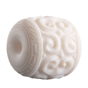 潮世代冰料原色猛犸象牙雕刻回纹桶珠隔珠顶珠金刚菩提DIY配饰