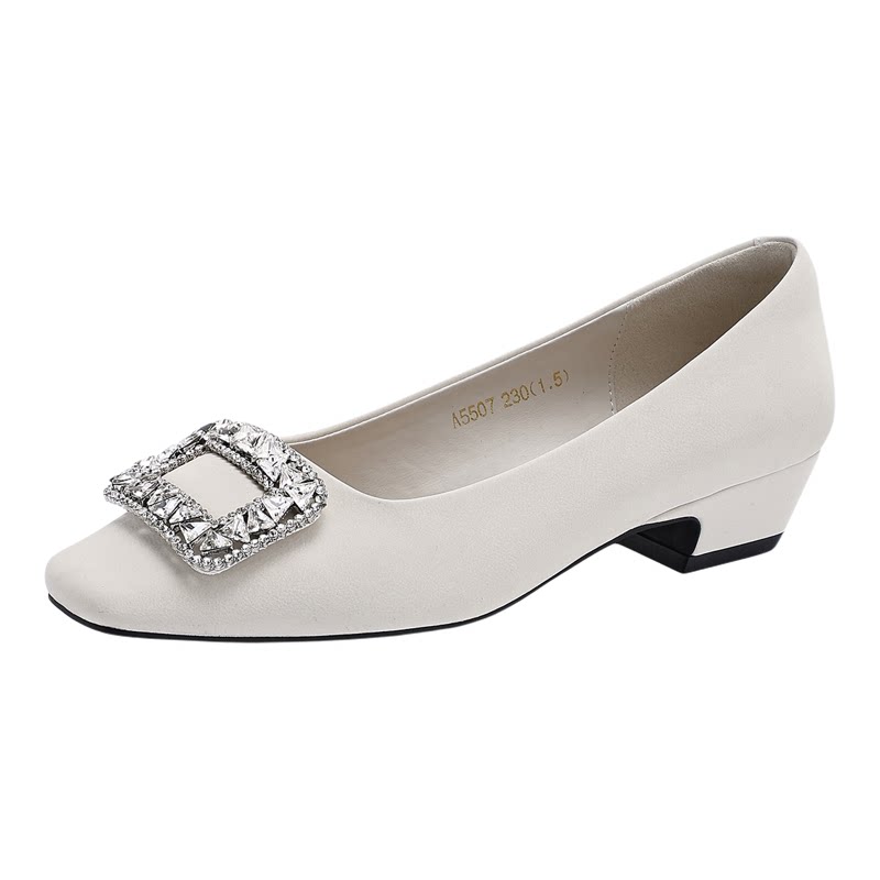15mins轻熟风方头玛丽珍女单鞋子
