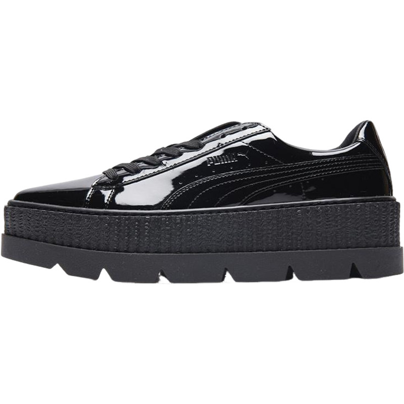 Puma/彪马正品春秋女士厚底时尚漆皮尖头轻便松糕鞋366270-01