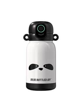吨吨保温杯指纹解锁密码儿童上学专用智能吸管水杯高级高品质熊猫