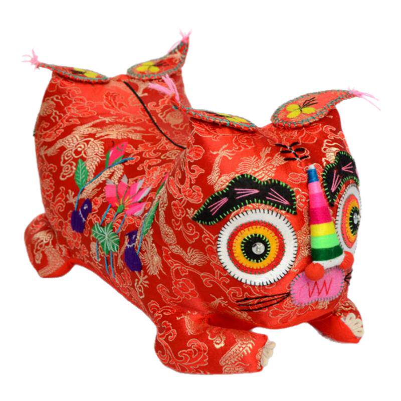 虎头枕头纯手工老虎枕新生婴儿宝宝满月老虎工艺民间品布老虎