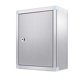 家用不锈钢储物箱柜子带锁可壁挂墙大号资料置物工具箱室户外牛奶