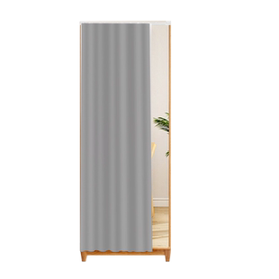 镜子遮挡帘免打孔滑轨式卧室梳妆台防尘盖布穿衣落地镜卫生间帘子