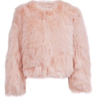 Vero Moda皮草女2025秋冬新款圆领宽松短款外套优雅大气3254FU001