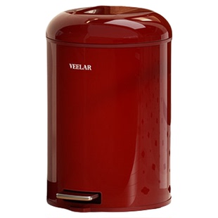 VEELAR乔迁新居垃圾桶家用2026新款红色中古风卫生间厕桶带盖脚踩