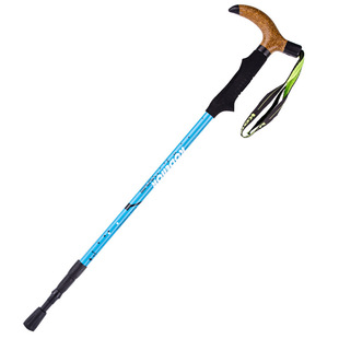 登山杖超轻伸缩T弯柄手杖内锁避震伸缩拐杖专业户外爬山杆徒步杖