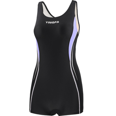 英发女连体平角泳衣大码遮肉