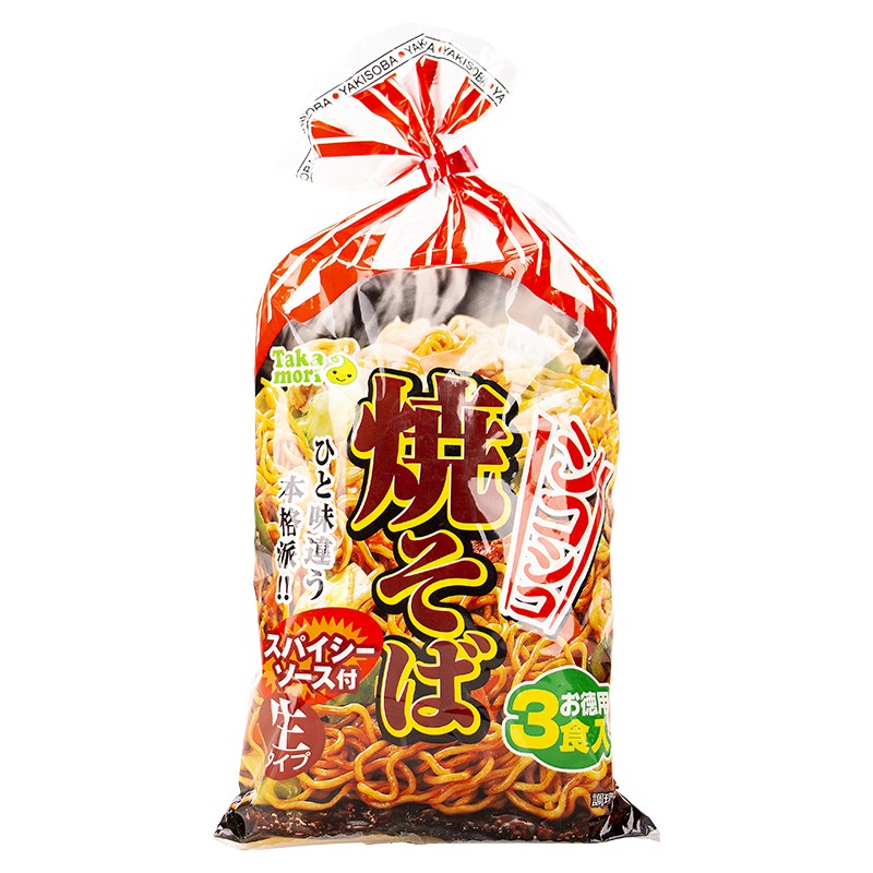 日本进口高森炒面五木3人份非油炸日式方便速食面车仔拌面含料包